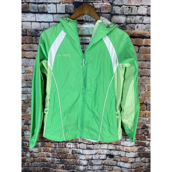 Columbia Green Hooded Jacket Sz Med - Picture 1 of 8